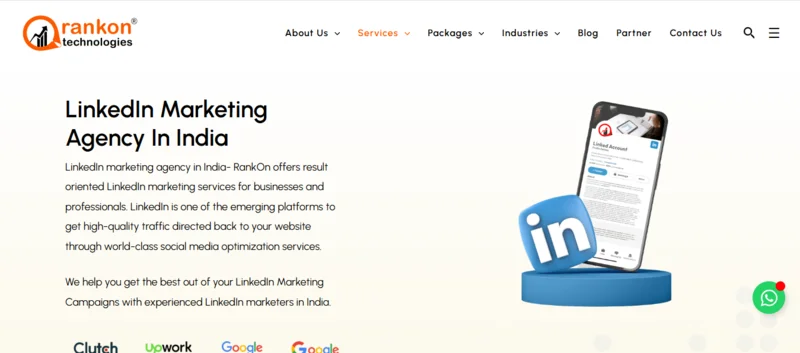 8 Best LinkedIn Marketing Companies in India for B2B Growth - 4. Rankon Technologies