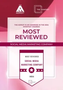 Top The Manifest Social Media Marketing Company India 2024 Award