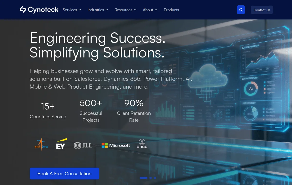 Cynoteck Technology Solutions website homepage screenshot