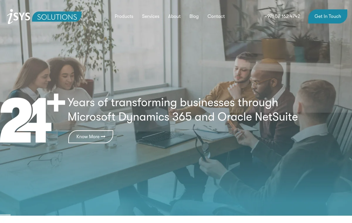 iSys Solutions website homepage screenshot