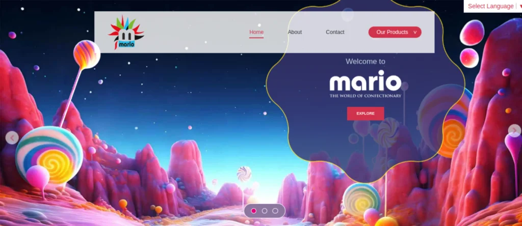 Mario Products website screenshot