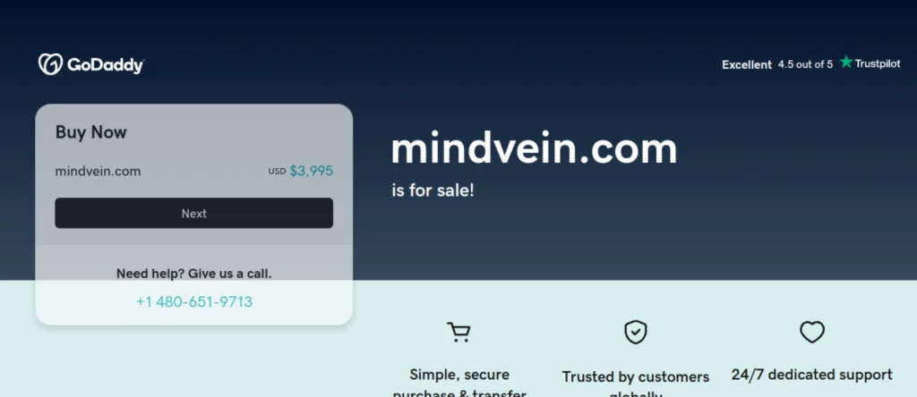 Mindvein website screenshot