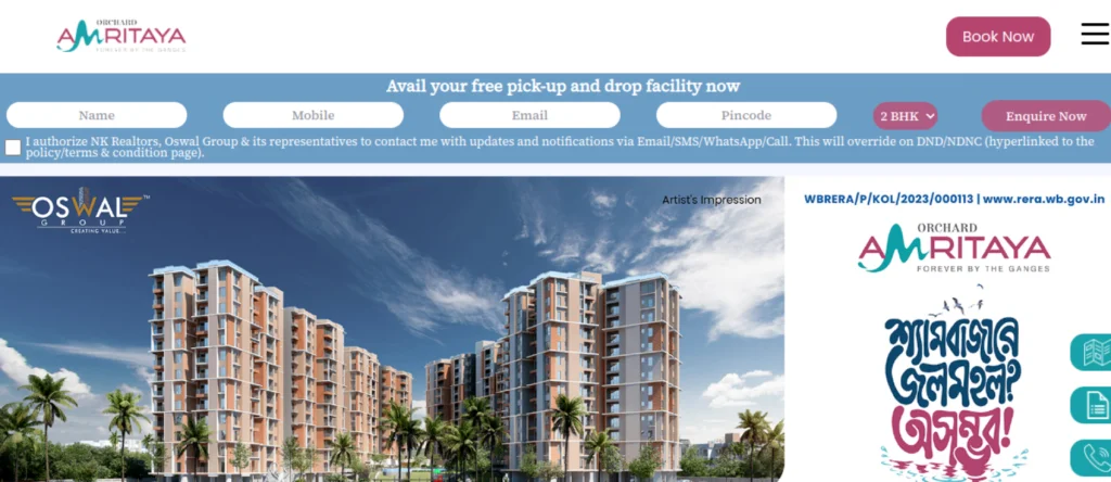 Orchard Amritaya website screenshot