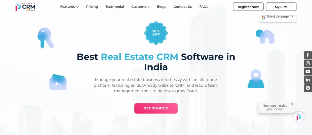 propertycrm.in website screenshot