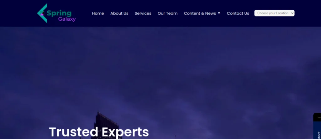 Spring Galaxy website screenshot