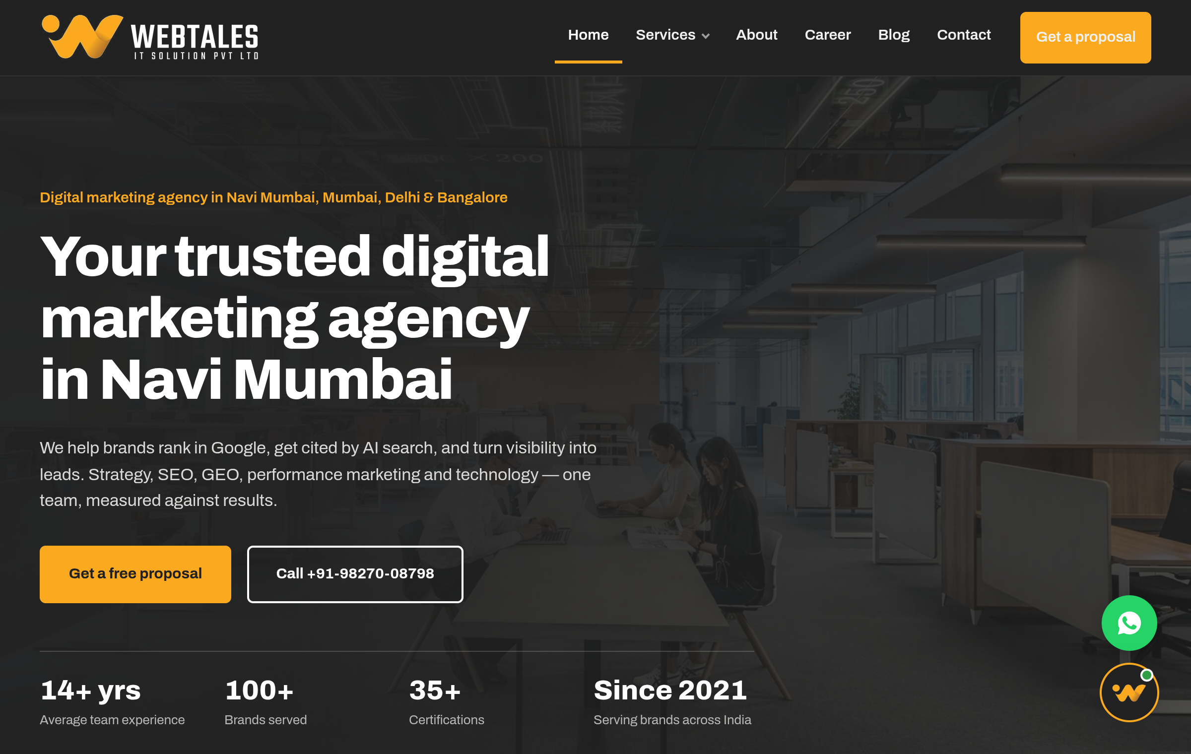 Webtales IT Solutions website homepage